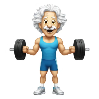 albert einstein happy in the gym sticker