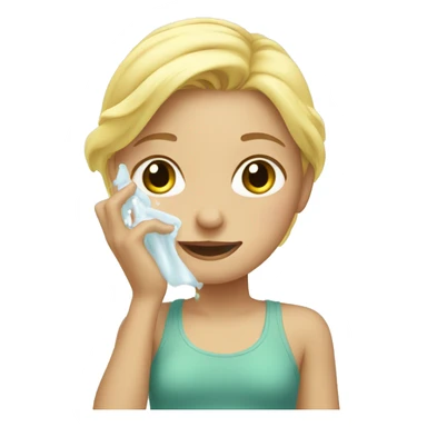 Blonde girl washes her Face sticker
