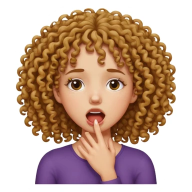 Mixed curly haired girl choking herself with her own hands  sticker