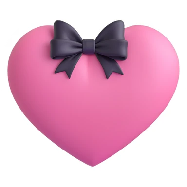 pink heart with a black bow and a white outline sticker