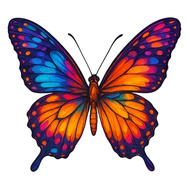 digital illustration of a butterfly, no background sticker