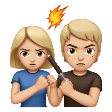 Fight girl and boy  sticker