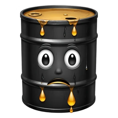 crying oil barrel (use the default tear drops and oil barrel emoji to create it) sticker