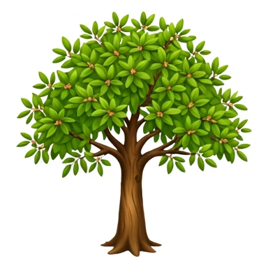 big almond tree with almost green leaves sticker