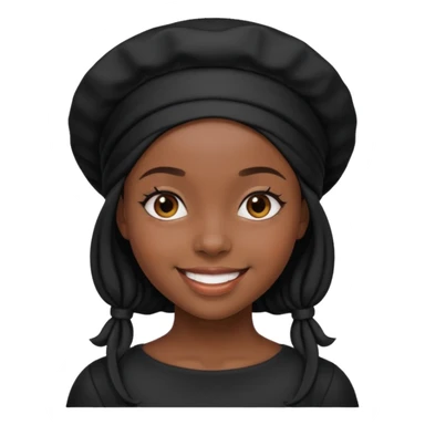 Black girl with black bonnet and black top on sticker