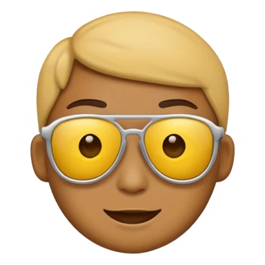 Cool emoji with shades and a handless arm hanging from his chin with a spherical object on either side sticker