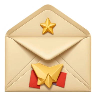 an envelope with asterisks in the upper right corner sticker