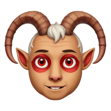 man with goat horn sticker