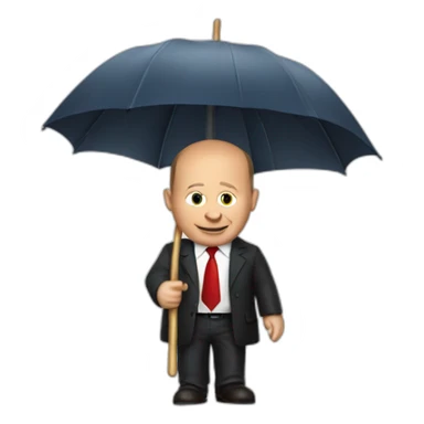 Olaf scholz with red umbrella sticker