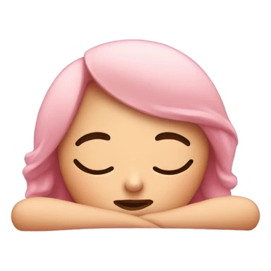 Sleepy girl in pink sticker