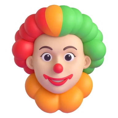 clown's wig sticker