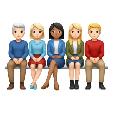 row of people sitting facing away sticker