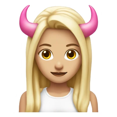 blonde girl with pink demon horns sticker