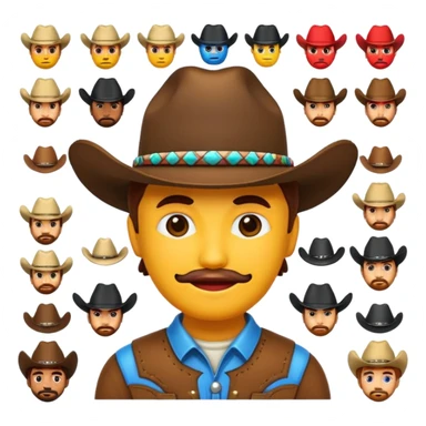 Cowboy emoji merget with other eomijs sticker