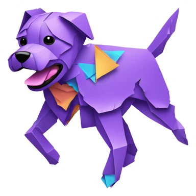 Ripped torn up broken shredded neon origami dog falling to pieces sticker