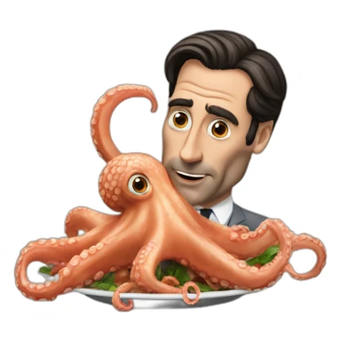 jon hamm eating an octopus sticker