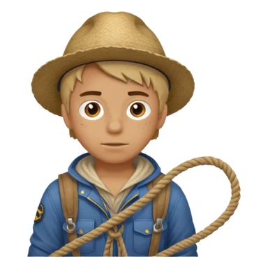 Boy with rope,Jungle Explorers. sticker
