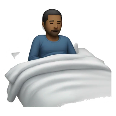 A man have mask and sleeping on bed sticker