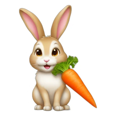 Lapin avec une carotte sticker