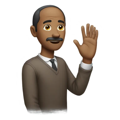 Man pretending to talk with his hand sticker