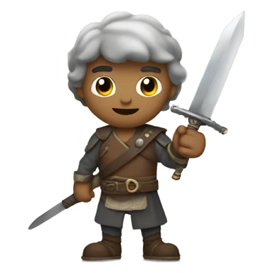 Noob With Sword In Hand sticker