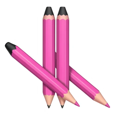 2 pink and 3 black pencil emoji sticker