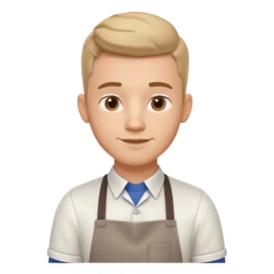male barista portrait, head and shoulders only, wearing apron collar, holding a coffee cup, confident friendly expression, cafe worker vibe, 3D cartoon, mobile game icon style, clean background, no text, no watermark
 sticker
