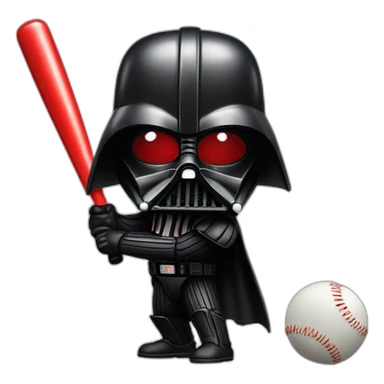 Darth Vader playing baseball sticker
