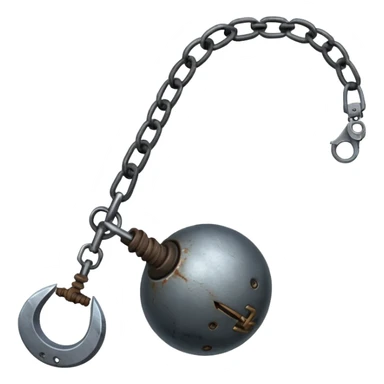 make japan weapon named "kusarigama" like hoe with chain and metal ball at the end of chain sticker
