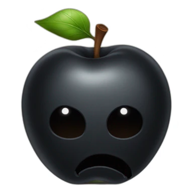 Black eaten apple sticker
