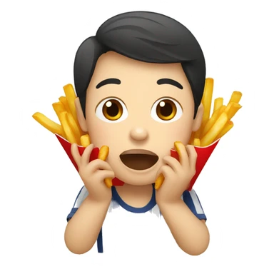 thailand people eat french fries sticker