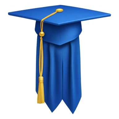 Blue graduation cap (no face) (simple straight tassel) sticker