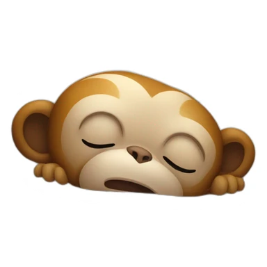 Monkey sleeping in bed sticker