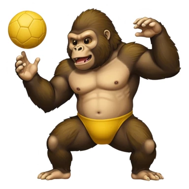 Gorilla with yellow kickball sticker