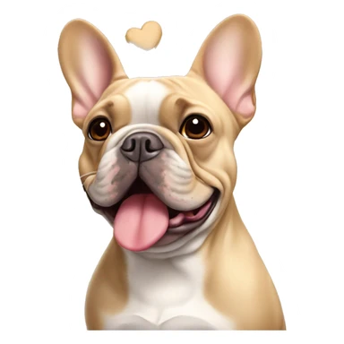 Lilac tan french bulldog with many heart shaped dog treats sticker