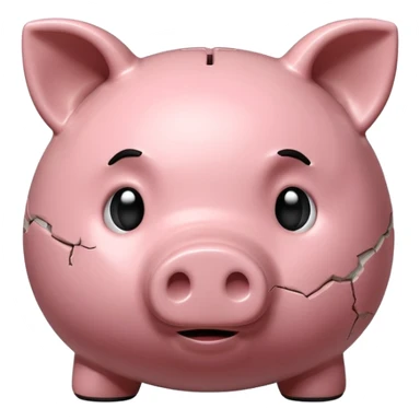 emoji of sad piggy bank, right view sticker