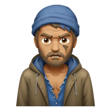 generic homeless guy angry sticker