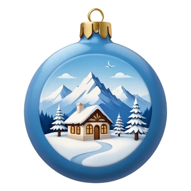 white christmas ornament with an alpine print  sticker