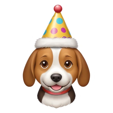 Beagle wearing party hat sticker