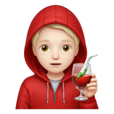 worm in glass in a red hoodie sticker