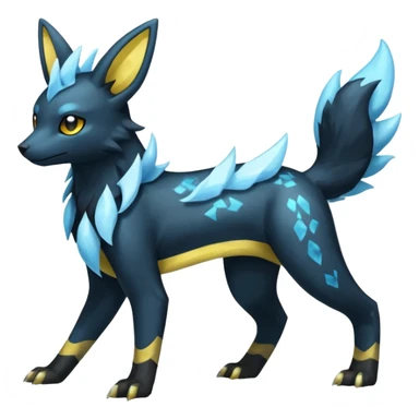 Manectric-Electrike-Amaura-Umbreon-Draco-Fakémon-hybrid-creature (full body), 4 legs sticker