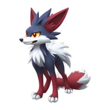  Braixen-Zoroark-Lycanroc Midnight Form-Fakemon Full body sticker