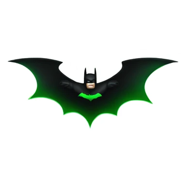 The dark knight batman flying movie, with green Glow behind him sticker