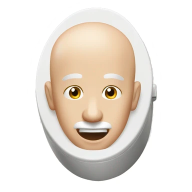 Bald man’s head in a white toilet  sticker