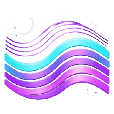 futuristic minimalistic icon, holographic wave symbolizing "Many voices. One purpose. One future", glowing purple and cyan lines, dark sci-fi background, no face, abstract unity design, 1:1 aspect ratio
 sticker