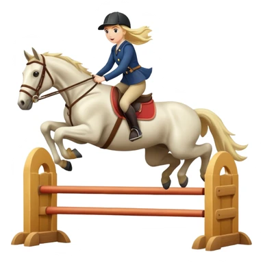 A girl riding a horse and jumping over an obstacle  sticker