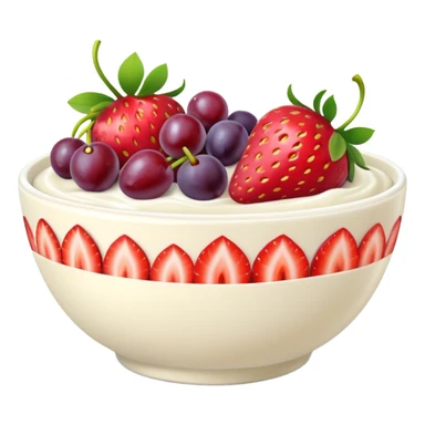 fruit yogurt bowl with strawberries and grapes sticker