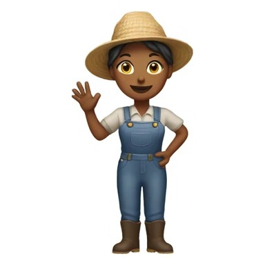 Woman farmer tipping hand sticker