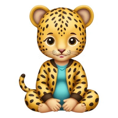 baby with leopard patterned clothes sticker
