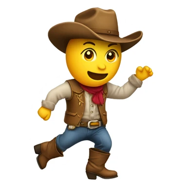 Dancing picked with cowboy boots and hat n sticker